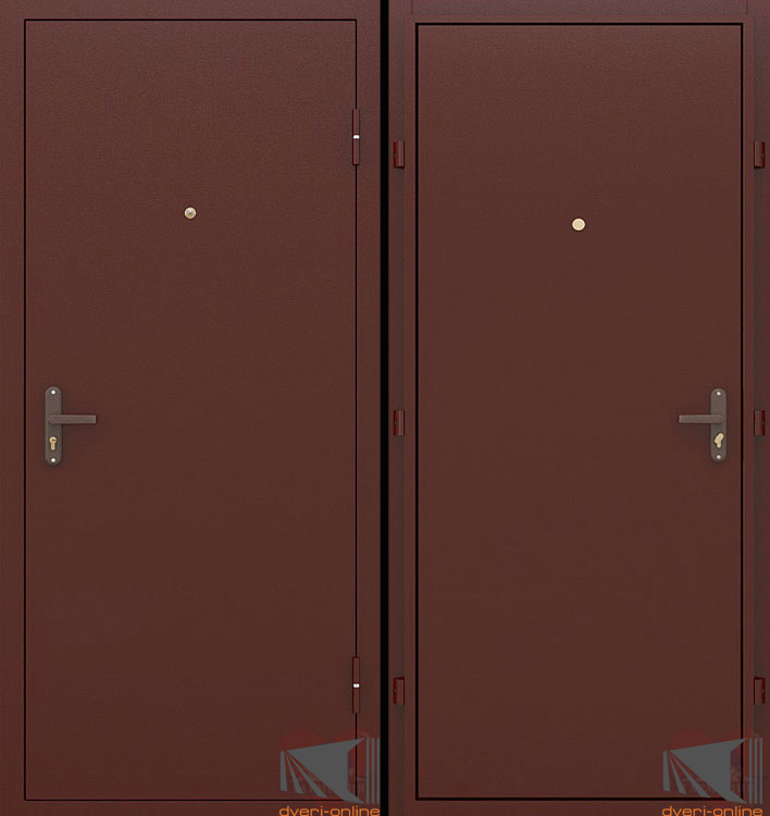 Входные двери с металлическим покрытием с обеих сторон